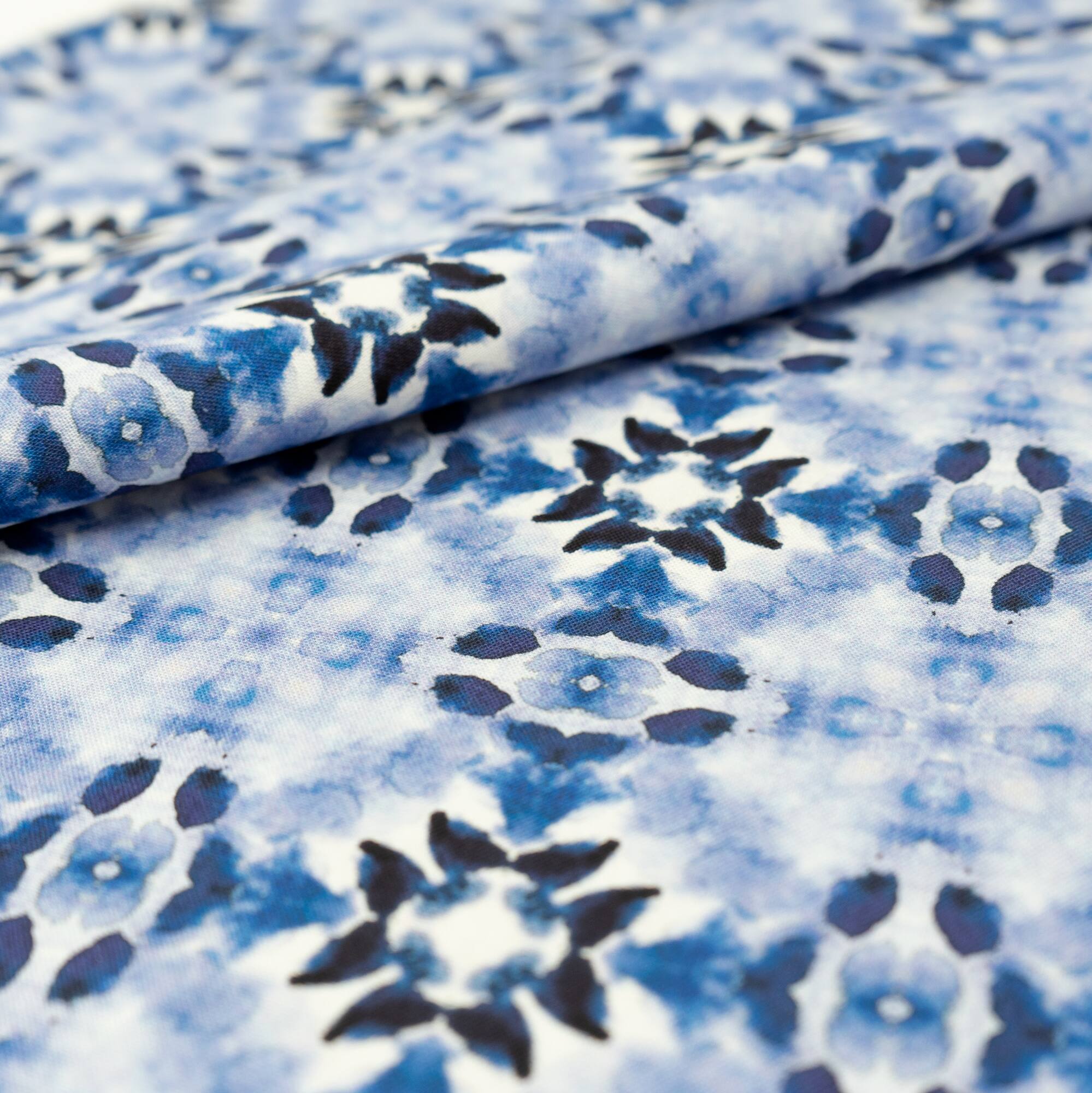 SINGER China Blue Batiks Cotton Fabric